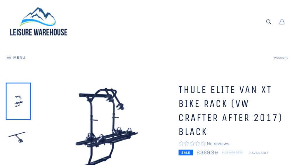 Thule elite van XT bike rack